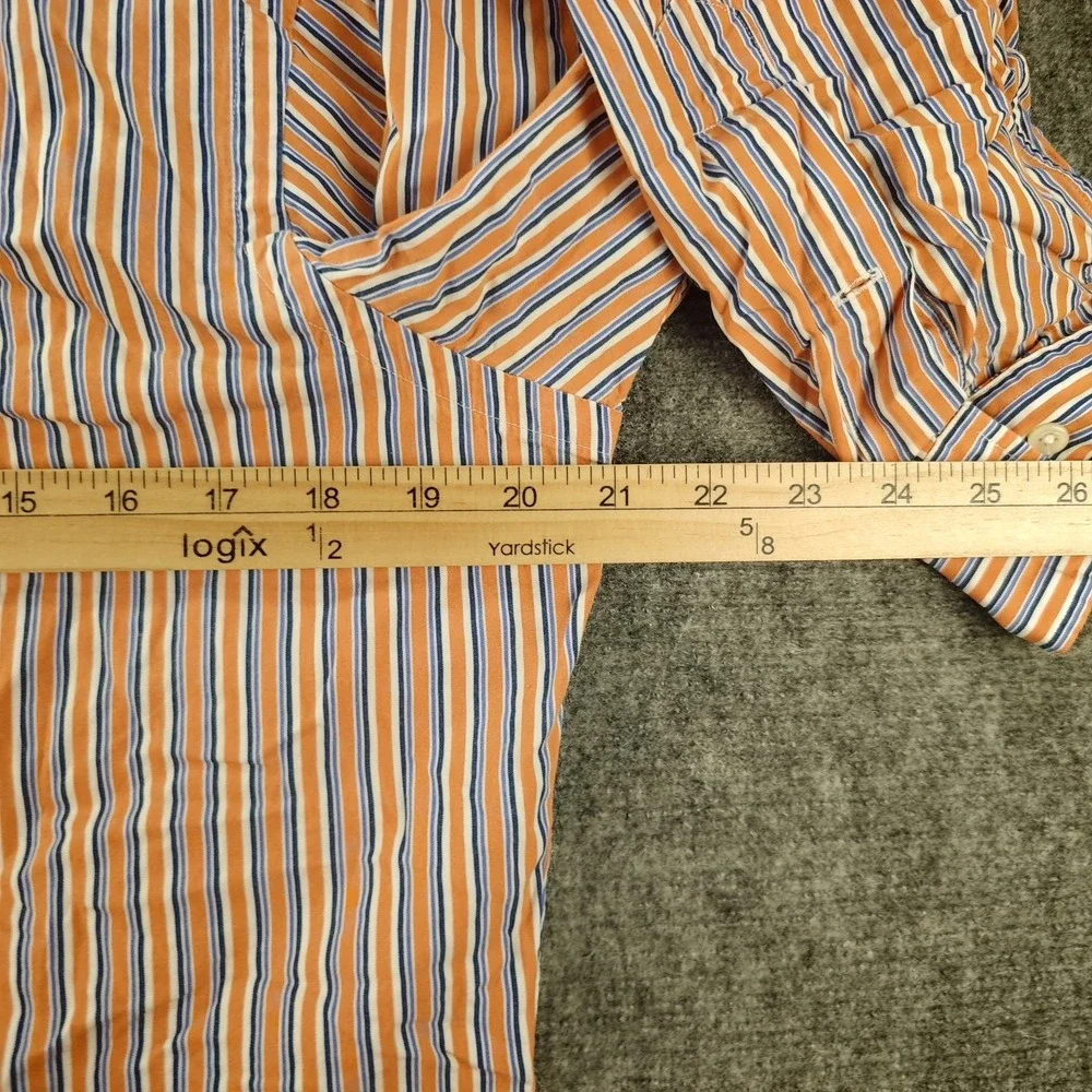 Polo Ralph Lauren Dress Shirt Mens 15 32/33 Regent‎ Orange Blue Striped Spread